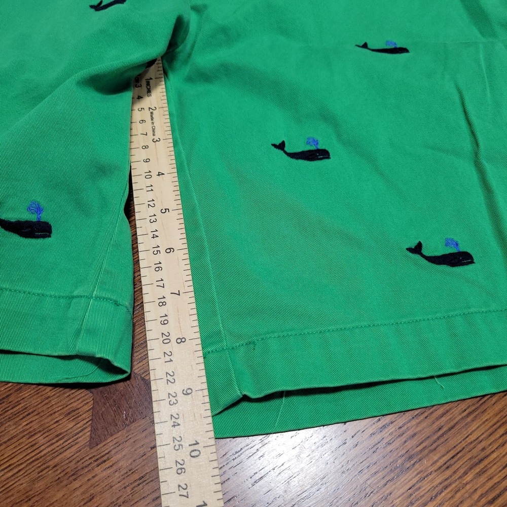 Polo Ralph Lauren Shorts Mens 34 Green Whale Print Cotton Chino Preppy - Picture 5 of 8